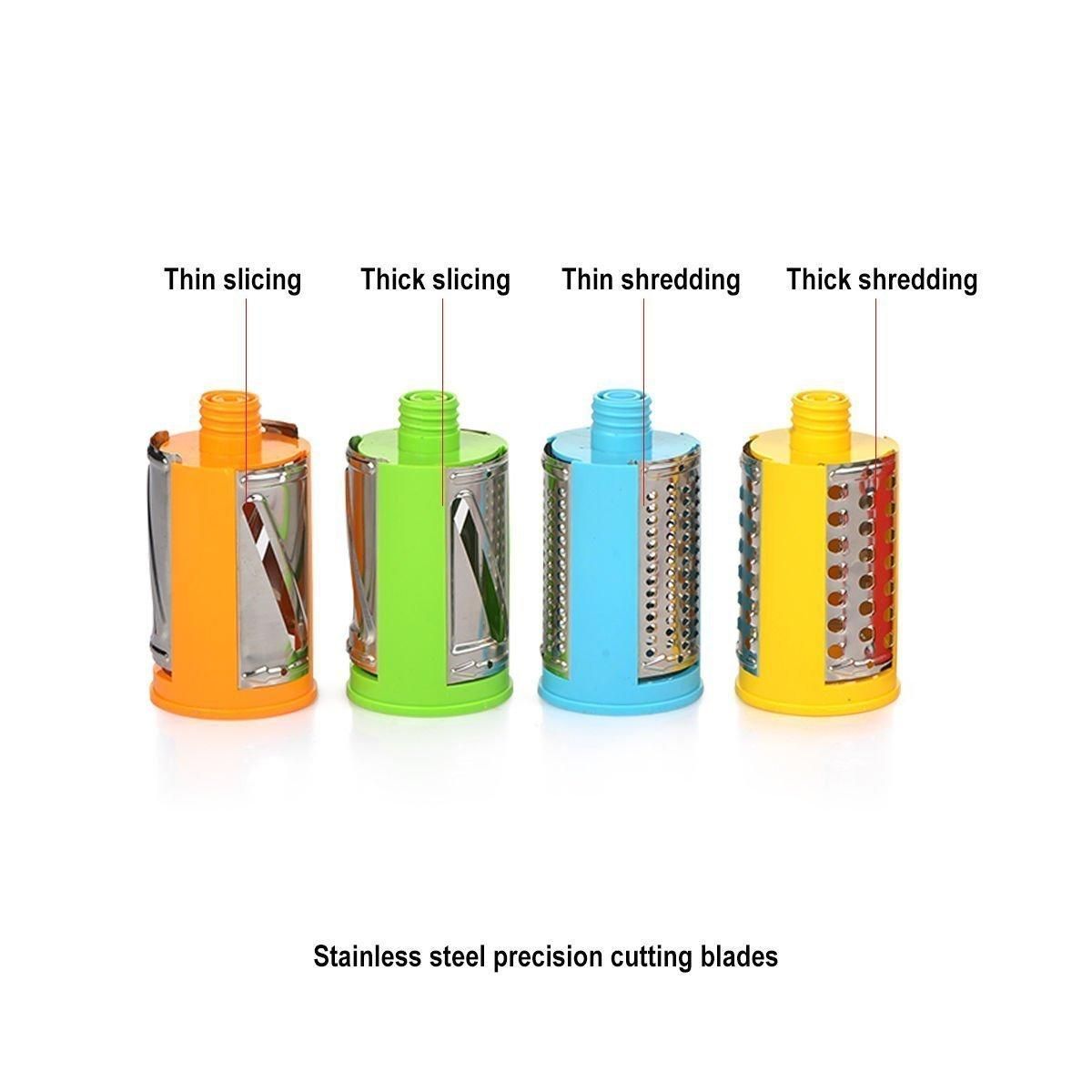Vegetable Grater & Slicer 4 in 1 Rotary Drum