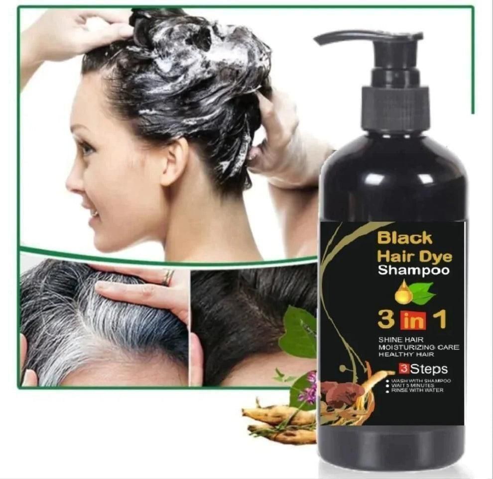Unisex Instant Black Herbal Hair Dye Shampoo for Grey Hair Coverage Shampoo 3 in 1(100ml) buy 1 get 1 free