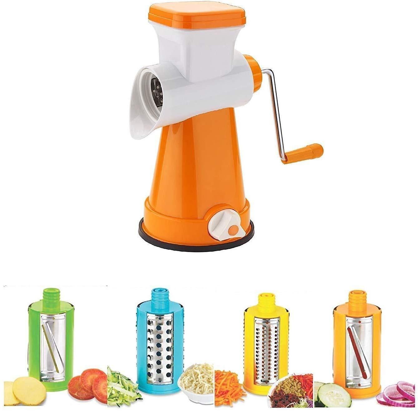 Vegetable Grater & Slicer 4 in 1 Rotary Drum