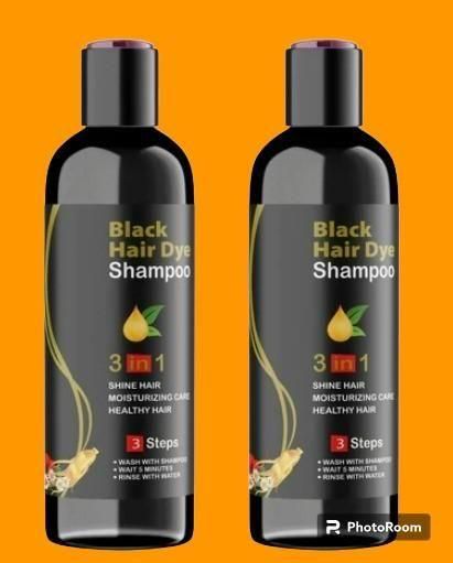 Unisex Instant Black Herbal Hair Dye Shampoo for Grey Hair Coverage Shampoo 3 in 1(100ml) buy 1 get 1 free