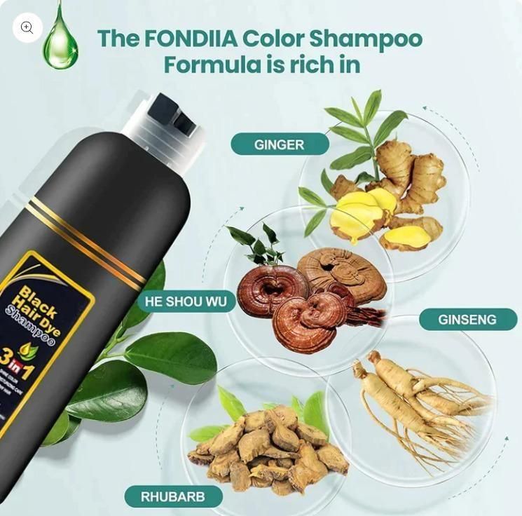 Unisex Instant Black Herbal Hair Dye Shampoo for Grey Hair Coverage Shampoo 3 in 1(100ml) buy 1 get 1 free